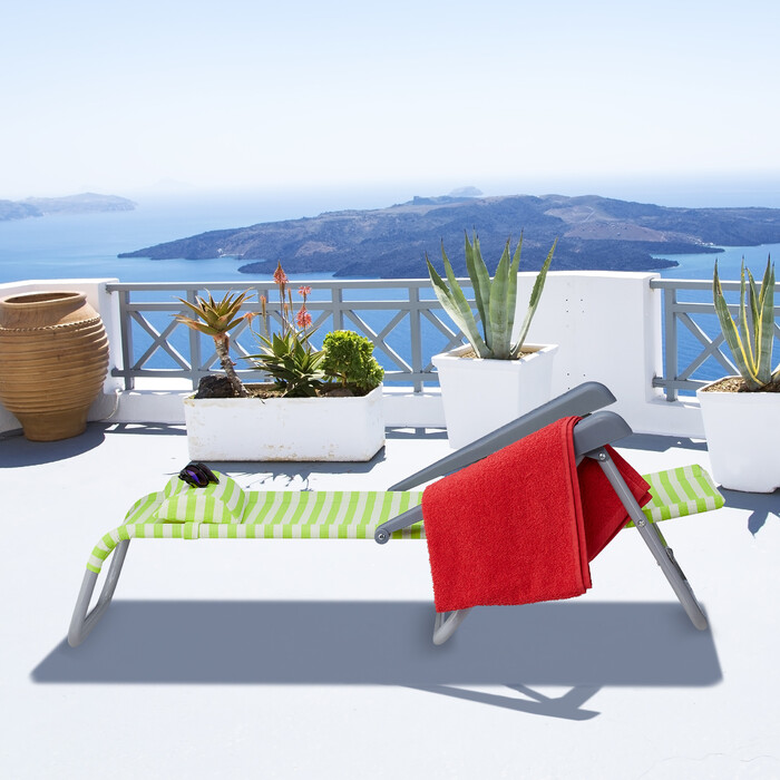 Relaxdays Folding Lounge Chair with Neck Pillow
