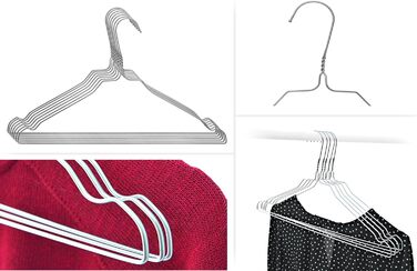 Skippy's 100 Wire Hangers Silver Wire Clothes Hangers - with Notches - for Home Use, Dry Cleaning, Retail Notched