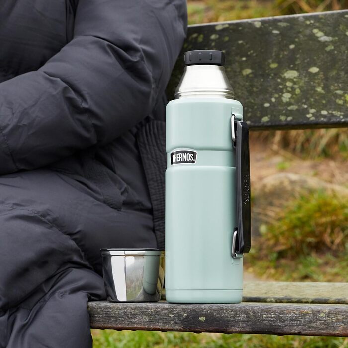 King Stainless Steel Flask with Handle - 1.2L / 1200ml - Cranberry Red