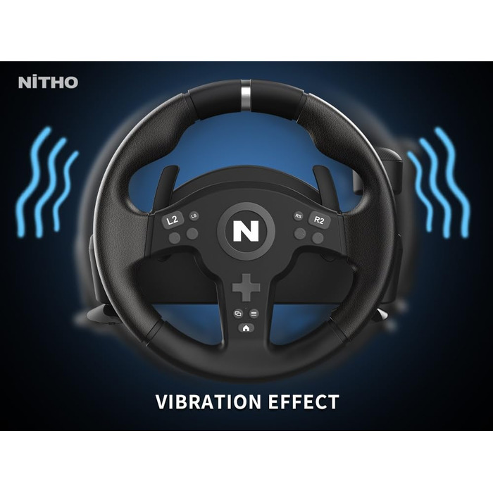 NITHO Drive Pro V200 - Руль для гонок з педалями та перемикачем передач, для PC, PS4, Xbox, 270° з вібрацією, сумісний з симуляторами