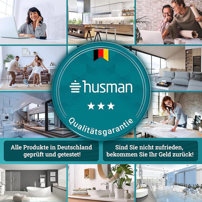 Поличка для душу Husman® без свердління | Нержавіюча сталь, матова | Зливні канавки та 3 гачки | Кріплення клеєм, не свердління | Корзина для душу, поличка для ванної, органайзер для ванної кімнати та кухні