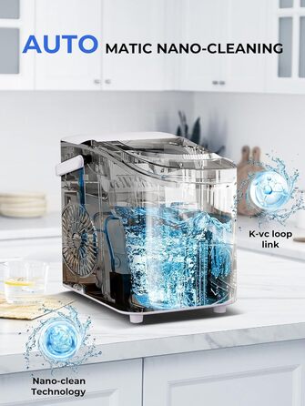 Машина для приготування льоду FOHERE: швидке виготовлення, 14 кг/24 год, самоочищення, 2 розміри, для кухні, офісу, бару, вечірки