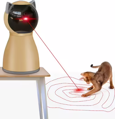 Interactive Cat Laser Toy Automatic for Indoor Cats, [2024 Upgraded] Real Random Trajectory Rechargeable Laser Cat Toys for Indoor Cats/Kittens/Dogs