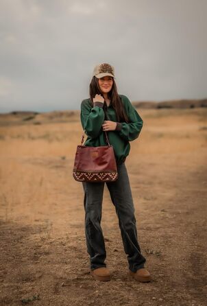 Сумка жіноча Wrangler Hobo з екошкіри, верхня ручка, крос-боді (Western Burgundy)