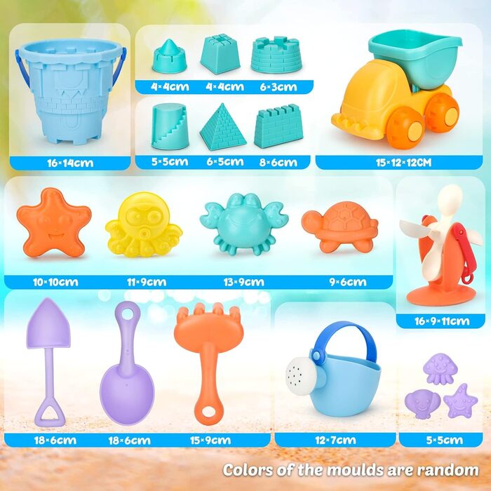 Dreamon Sand Strand Spielzeug for Kids Water Toys with Mesh Bag Set for Age 2, 3, 4
