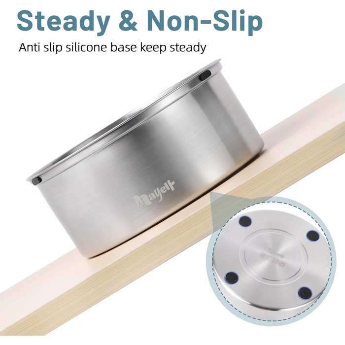 Миска для собак без облизування, нержавіюча сталь, миска для пиття собак Anti-Schlabber, неслизька та витокостійка миска для собак, маленьких та середніх собак (3L+1L)