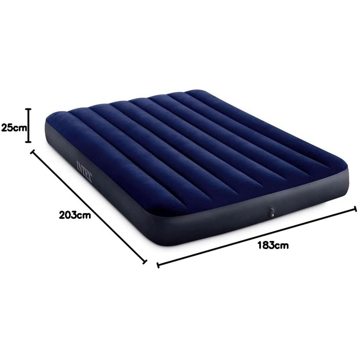 Надувний матрац Intex Classic Downy Blue Dura-Beam Twin, блакитний, 191 x 99 x 25 см