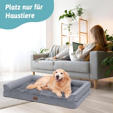Ортопедичне ліжко для собак, маленьких порід, водовідштовхуваче, сіре, 76x51x19 см