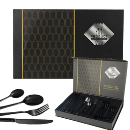 Набір золотих столових приборів зі сталі (24 предмети) — елегантний подарунок до свят