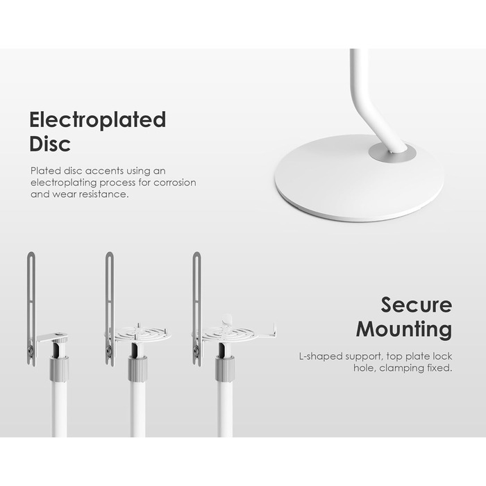 Підставка для колонок FITUEYES Design, металева, регульована по висоті, 2 шт, білий колір