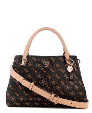 Сумка жіноча GUESS Noelle II Luxury Satchel коричнева з логотипом - оригінал