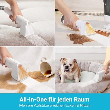 Апарат для чищення м'яких меблів та килимів: волого-пилосос 15 kPa, бак 1.6 л, компактний пароочисник, самоочищення, для дому та авто