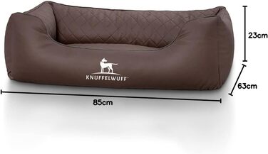 Лежак для собак Knuffelwuff Milan XXL, штучна шкіра, миючийся, коричневий, 120x85 см