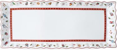 Преміальна прямокутна сервірувальна тарілка Villeroy & Boch Toy's Delight для кексу, штолена та різдвяних солодощів, порцеляна, новорічний декор