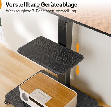 Підставка для телевізора Perlegear на колесах, 32-75 дюймів, до 50 кг, регульована висота, поворотна, нахилена, з підсвічуванням, VESA 600x400mm, PGTVMC27