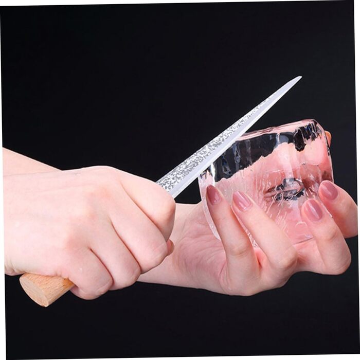 SHOWERORO Ergonomic Ice Tool Portable Ice Crusher for Bartenders Ice Crushing Tool Made of Refined Steel and Wood Ice Pick for Drinks Conical Ice Pick Ice Breaking Tool