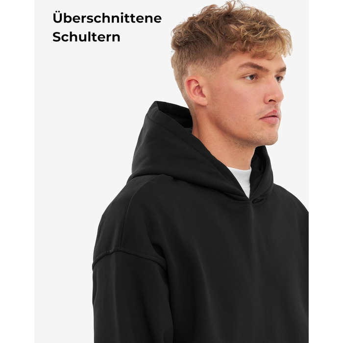 Унісекс худі Oversize Johnny Urban Cody — базовий світшот з капюшоном із цупкої тканини, чорний, розмір S
