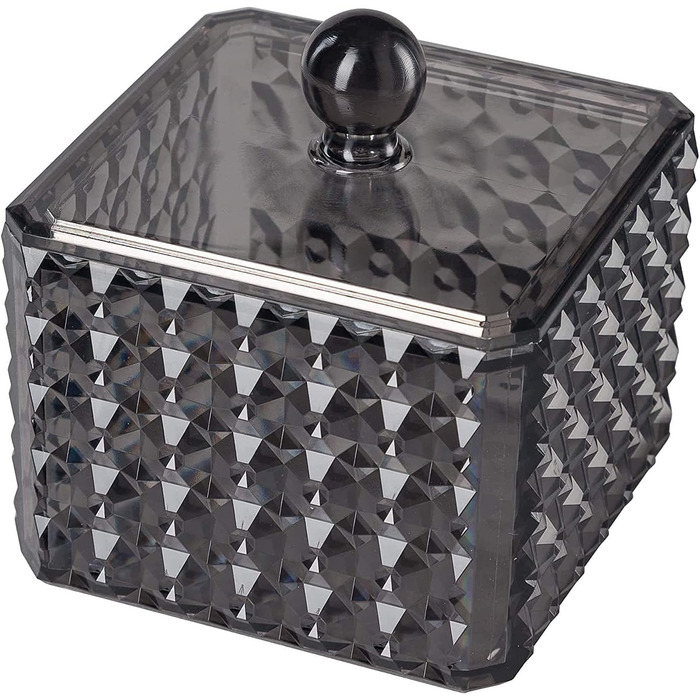 Організатор для ватних дисків та ватних паличок з акрилу з кришкою, косметичний бокс для зберігання