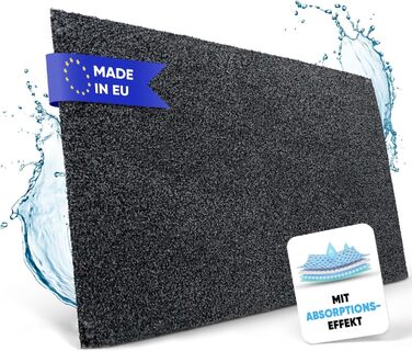 Килимок Entrando 40x60 см - для дому та вулиці - бавовна - неслизький, миючий, міцний - під двері - для вхідних дверей, тераси, балкону (Антрацит, 100 x 120 см)