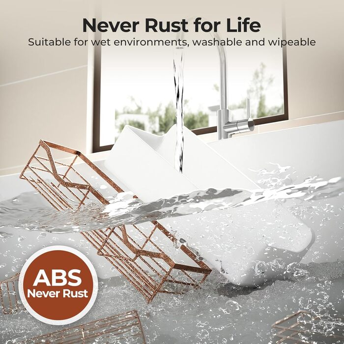 Поличка для душу Orimade без свердління, нержавіюча сталь, 5 шт. - тримач для шампуню, велика місткість, органайзер для ванної кімнати, ABS, білий