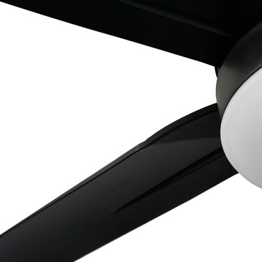 Стеляний вентилятор FINXIN з LED-лампою 132/122 см для спальні, вітальні, їдальні. Включає мотор, пульт керування (5 лопатей, чорний)