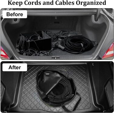Cartlant 2 Pack Charging Cable Bag Electric Vehicle, Waterproof Cable Bag Camping Extension Cord Organizer Round, Portable EV Storage Bag Large for Garden Accessories, Hoses, E-Car