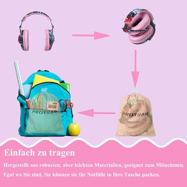 Навушники для захисту вух Kinder: регульовані навушники шумоізоляції для дітей, для концертів, SNR 28dB, рожевий колір