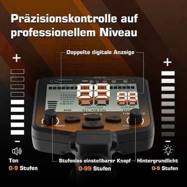 Металодетектор DR.ÖTEK Profi Set: прецизійний, з вирівнюванням ґрунту, 5 режимів, водовідштовхувальна котушка 12