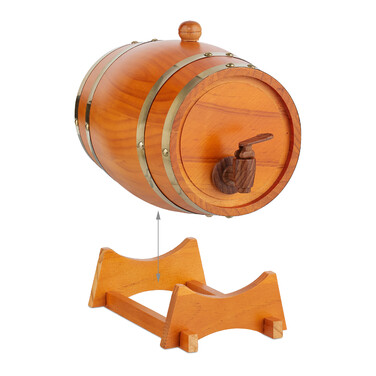 Relaxdays Small Wooden Barrel, 2.2 Liters