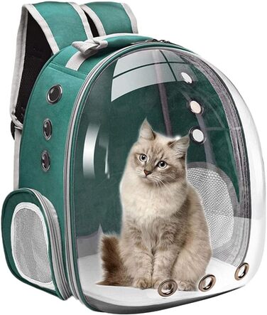 Рюкзак-переноска для кота MagiDeal Premium, велика прозора сумка для тварин, портативна, з вентиляцією, водонепроникна (зелений)