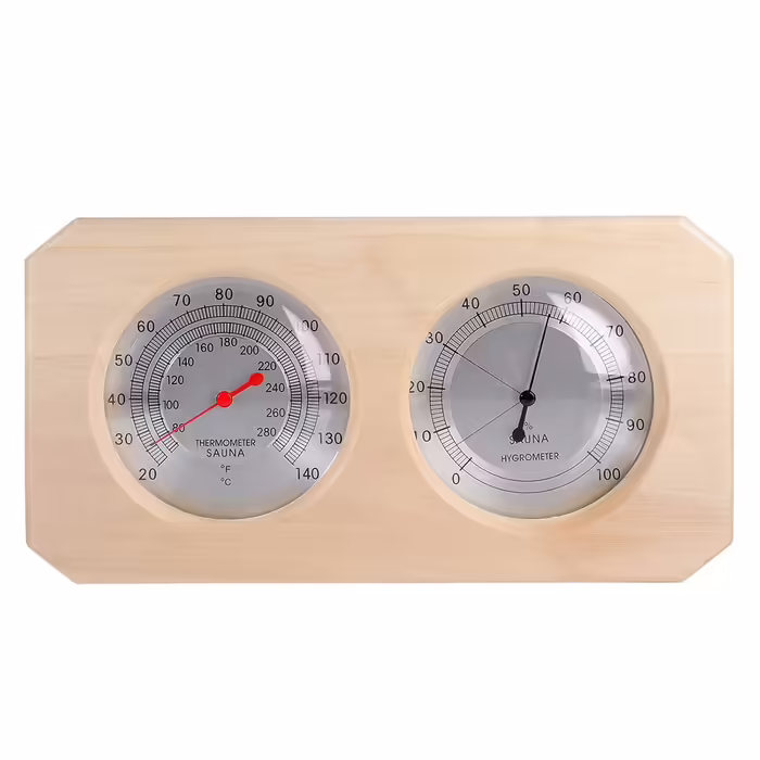 MIFXIN Sauna Thermometer Holz Sauna Hygrothermograph 2-in-1 Double Dial Indoor Humidity and Temperature Measurement Hygrometer for Sauna Room Equipment Accessories