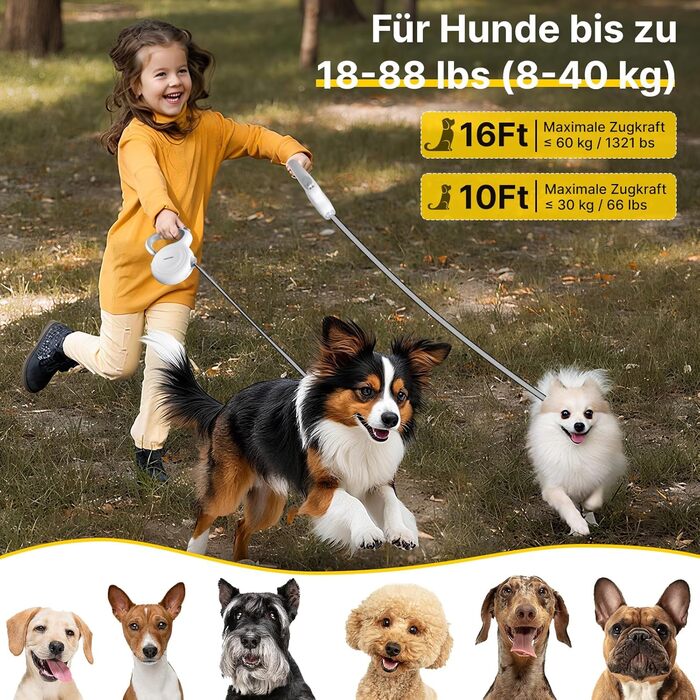 Рулетка для собак Active Brake 5м - міцна левка для середніх та великих собак до 60 кг