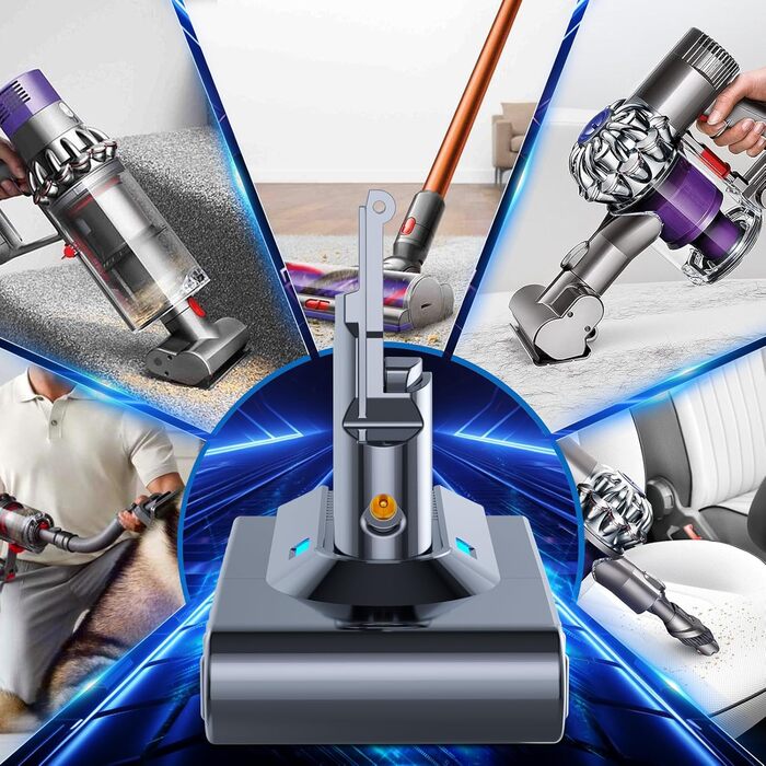 Акумулятор Powtree 6000mAh для пилососа Dyson V8 Absolute Animal Fluffy Motörhead Exclusive, сумісний з Dyson V8. Комплект: акумулятор, 2 фільтри, викрутка, 3 шурупи, щітка.
