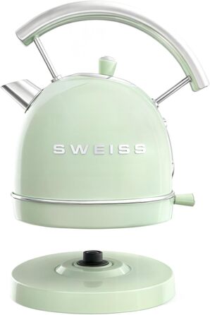 Електричний чайник SWEISS KTL6, Vintage, 1.5 л, нержавіюча сталь, зелений, 2200 Вт