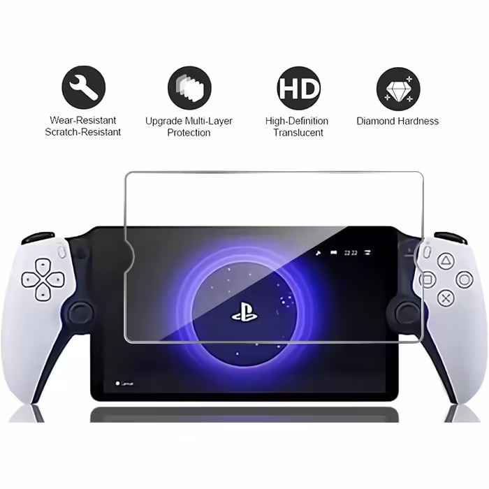GIOPUEY [2 Pack Panzer Glass Screen Protector Compatible with Playstation Portal/PS Portal, High Transparency Glass, Scratch-Resistant, Compatible Case, Oil-Resistant, Screen Protector for Playstation Portal/PS Portal Transparent (2 Pack)