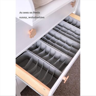 HEMNES Organizer for IKEA dresser; THE ORIGINAL; perfect fit; Sturdy base; Drawer organization system for baby supplies, children's clothing, socks, underwear; Set of 5