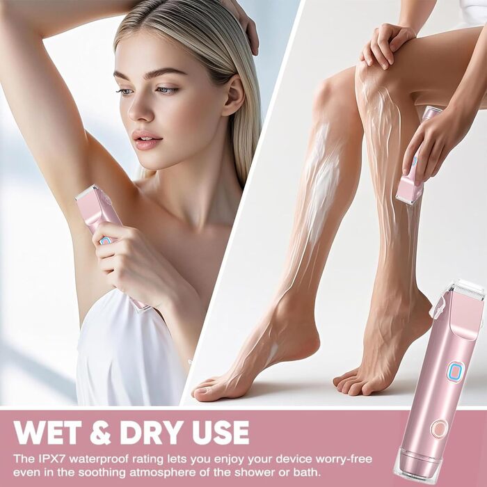 Електричний жіночий гоління з двома головками, триммер для тіла, бікіні, водонепроникний IPX7, для подорожей