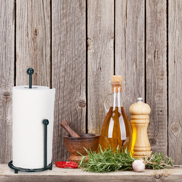 Relaxdays Standing Kitchen Roll Holder, Country Style