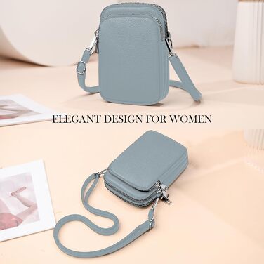 Сумка жіноча Mini Tasche на плече для телефону, гаманця та iPhone 16 Pro Max/Samsung/Xiaomi (Блакитна)