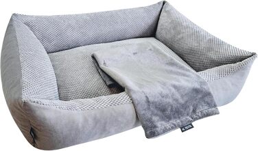 М'яка підстилка для собак та котів 4L Textil - підстилка для подорожей, для дому, захист дивану, 60x40/100x80 см, бежева/сіра