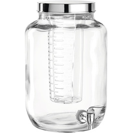Leonardo Beverage Dispenser, 8.2 l, Height 31 cm, Clear Glass and Plastic, 024595
