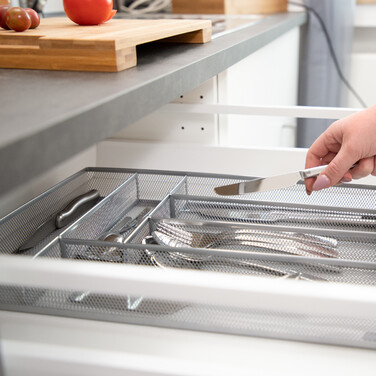 Relaxdays Cutlery Box Metal Mesh L
