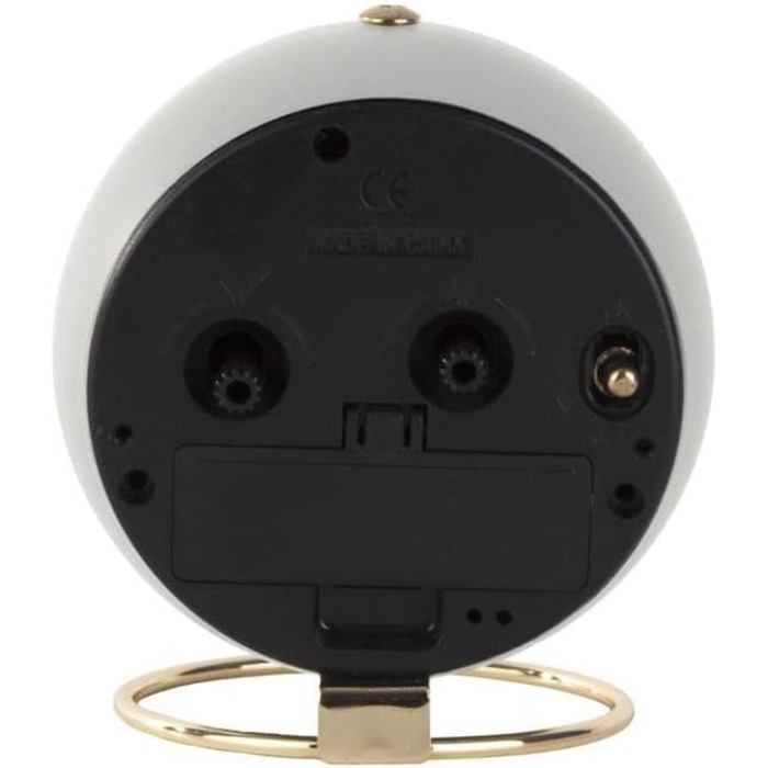 Karlsson [DL] Alarm Clock Globe White, design Armando Breeveld. Dimensions: Diameter 9.5cm, Height 10.5cm, Depth 7cm. Battery not included (requires 1 AA battery).