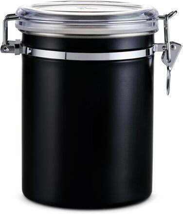 Тчібо Аромадоз, кавова банка, 500г, герметична, нержавіюча сталь, чорна