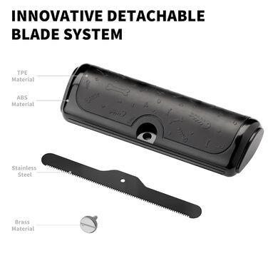 Щітка для собак та котів - двоколірна синьо-жовта, видаляє відмерле волосся та підшерсток, для собак та котів