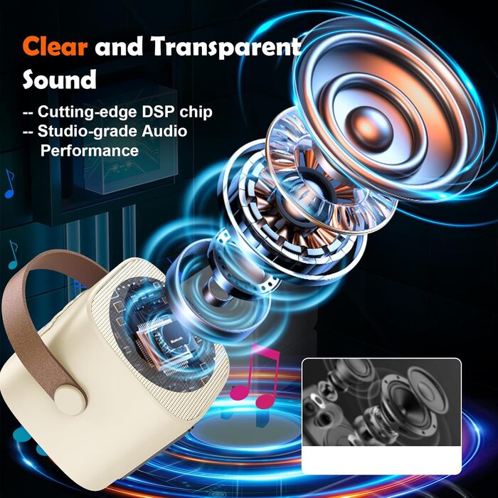 Дитяча караоке-машина з 2 мікрофонами, Bluetooth, світлові ефекти, для дітей 3-12 років