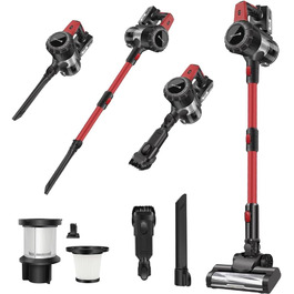 Бездротовий акумуляторний пилосос 45000 Па / 500 Вт / 40 хв, вертикальний пилосос для дому, видалення шерсті тварин з антизаплутуючою насадкою, легкий, з док-станцією для зарядки, тихий, для шерсті тварин, килима, твердої підлоги, авто