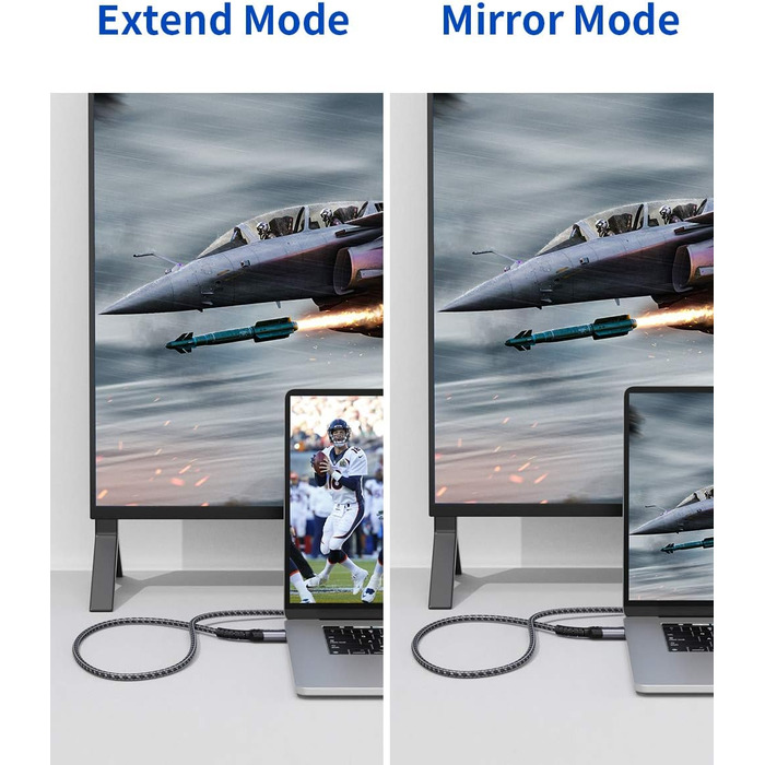 Кабель DisplayPort до HDMI JSAUX 2м, 4K@30Hz, 2K@60Hz, 1080P@120Hz, позолочений, обплетення, алюмінієва оболонка, для комп'ютерів Lenovo, HP, Dell, AMD, NVIDIA