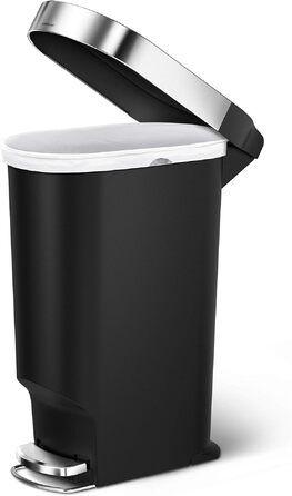 Сміттєвий відер-педаль simplehuman CW1361 вузький, 40 л, для кухні та сортування відходів, чорний
