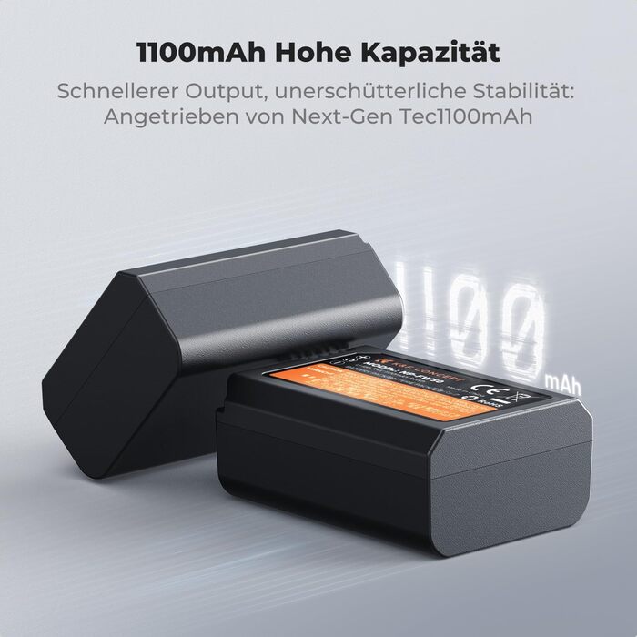 Зарядний пристрій та акумулятор K&F Concept NP-FW50 (2 шт.) для Sony (1100mAh)